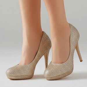 Sparkling Beige Stilettos